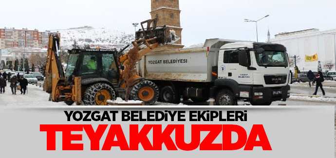 Yozgat Belediye Ekipleri kar temizleme çalışmalarına başladı