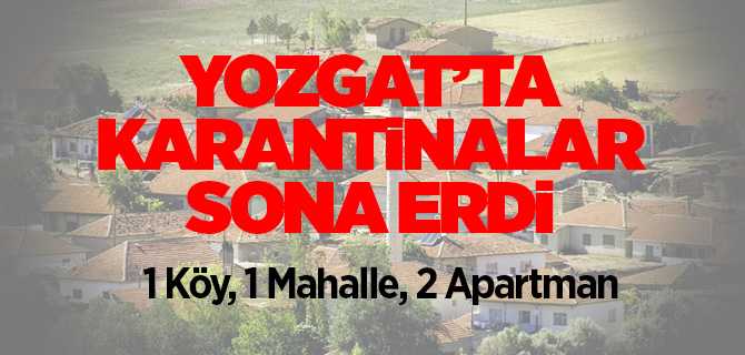 Yozgat'ta karantinalar sona erdi