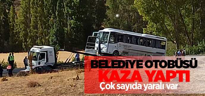 Yozgat'ta belediye otobüsü kaza yaptı, çok sayıda yaralı var