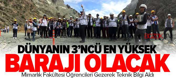 Mimarlık ve Mühendislik Öğrencileri Yusufeli Barajını Gezdi