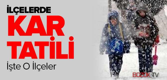 Kar Tatili Olan İlçeler