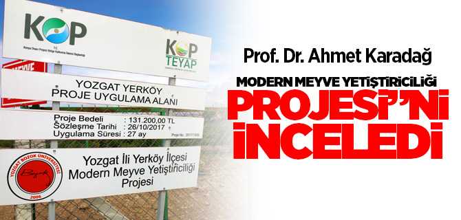 Prof. Dr. Ahmet Karadağ, Modern Meyve Yetiştiriciliği Projesini Yerinde İnceledi